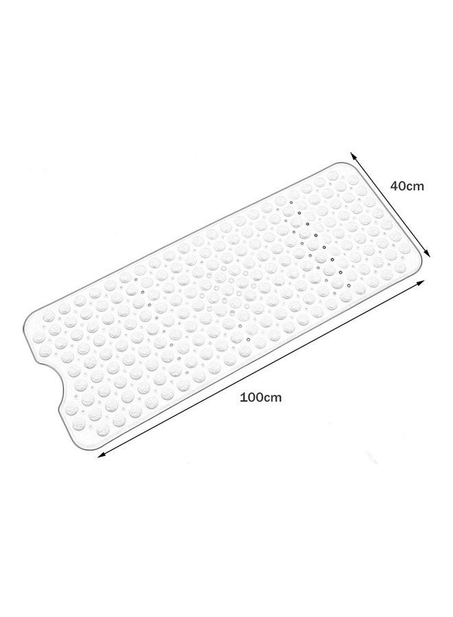 Anti-Skid Shower Bath Mat with Suction Cup Blue 100 x 40 x 1cm