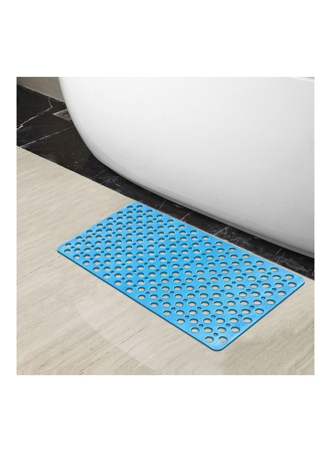 Plastic Circle Hole Anti-slip Bathroom Mat Blue 75 x 42 x 4cm