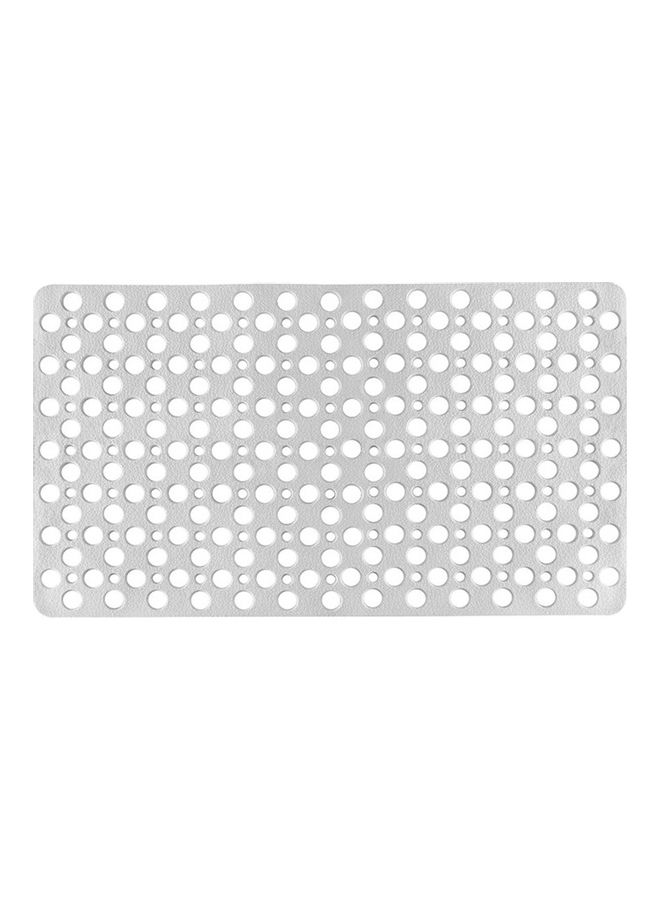 Plastic Circle Hole Anti-slip Bathroom Mat White 75 x 42 x 4cm