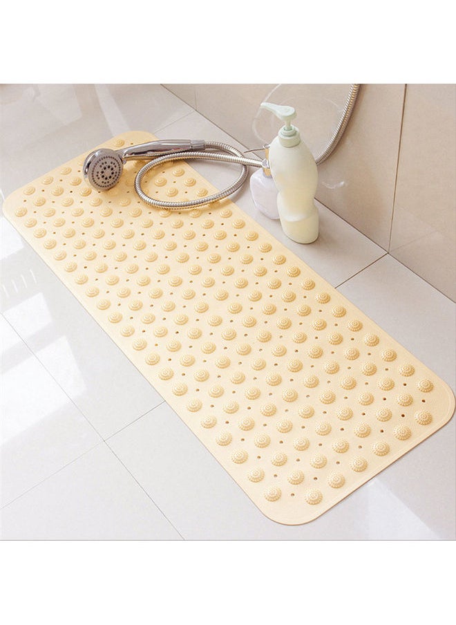 Anti-Skid Shower Bath Mat with Suction Cup Beige 100 x 40 x 1cm