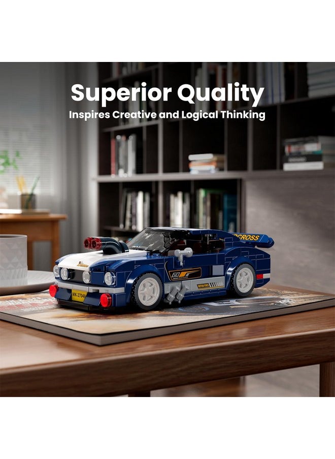 Speed Champion Mustang 1967 Car Building Sets With Display Case, Cool Simulation Cockpit Race Car Building Kits, 27048 Collectible Model Car Kits Building Blocks For Adults Kids 8+(376Pcs)