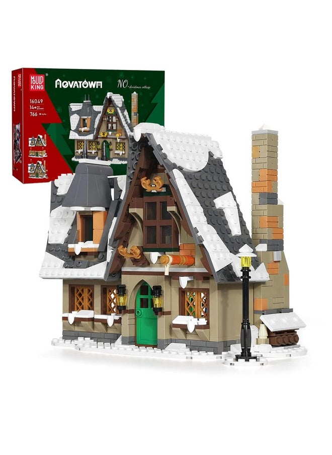 16049 Christmas Cottage Building Blocks Kit, Christmas Village Snow House Building Model, Xmas Decoration Gifts Toys For Girls And Boys, Kids/Adult (766 Pcs)