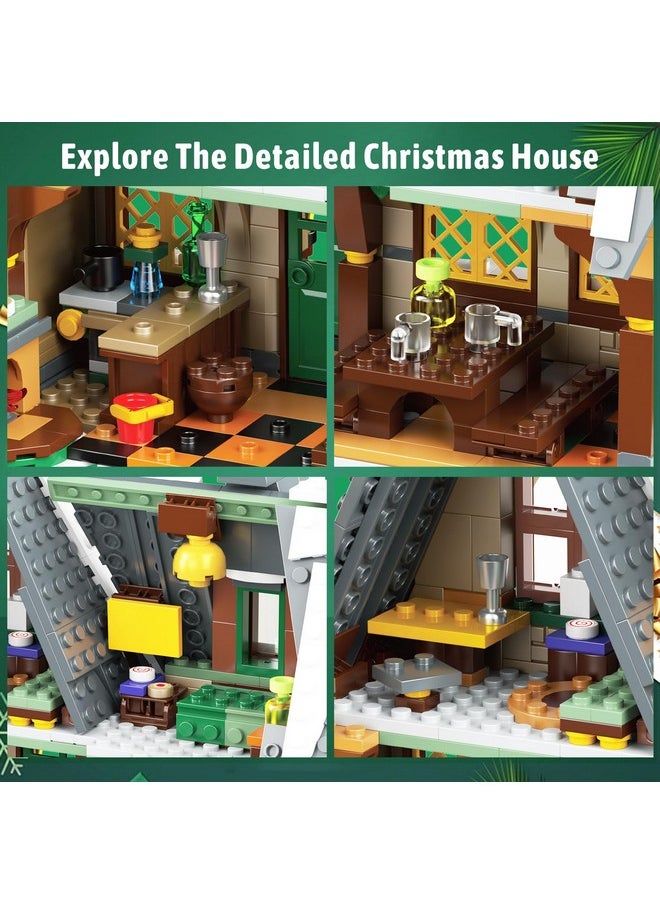 16049 Christmas Cottage Building Blocks Kit, Christmas Village Snow House Building Model, Xmas Decoration Gifts Toys For Girls And Boys, Kids/Adult (766 Pcs)