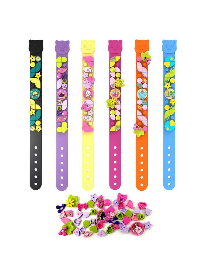 Dots Bracelets 6Pcs Kids Building Block Bracelets, Diy Creative Craft Project Bracelet Making Kit For Kids Friendship Bracelets, Dots Construction Toys For Boys Girls Birthday Christmas Party