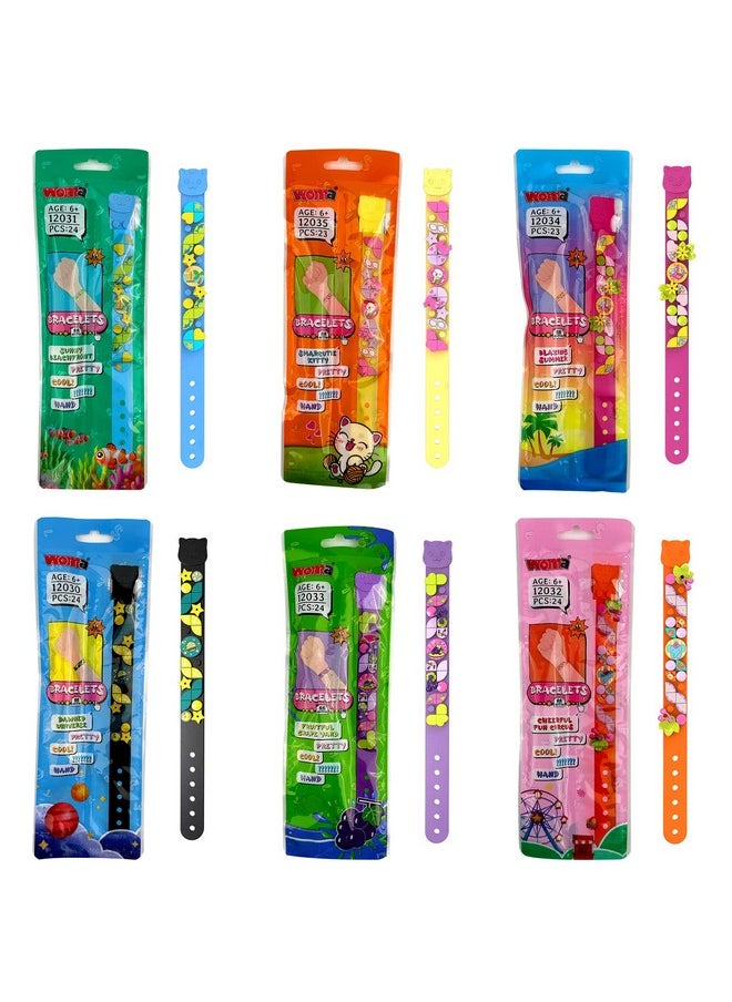 Dots Bracelets 6Pcs Kids Building Block Bracelets, Diy Creative Craft Project Bracelet Making Kit For Kids Friendship Bracelets, Dots Construction Toys For Boys Girls Birthday Christmas Party