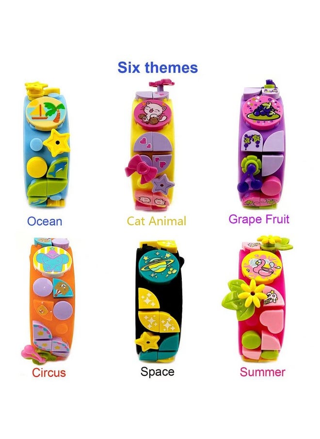 Dots Bracelets 6Pcs Kids Building Block Bracelets, Diy Creative Craft Project Bracelet Making Kit For Kids Friendship Bracelets, Dots Construction Toys For Boys Girls Birthday Christmas Party