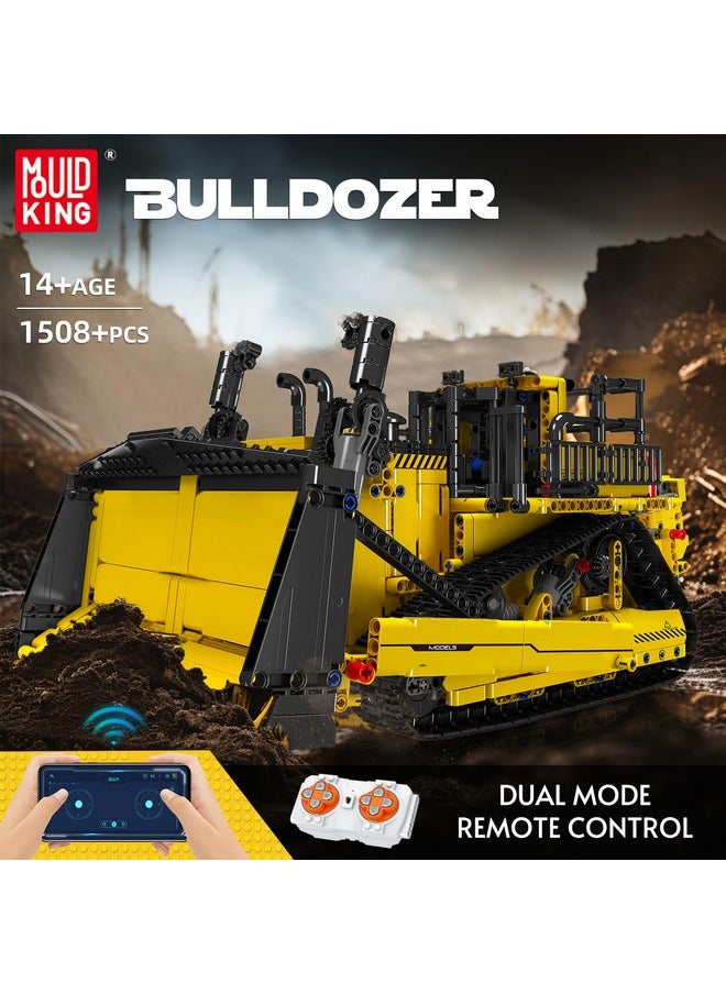 Bulldozer Technique Building Set, App-Controlled 2.4G Rc Bulldozer Truck Construction Vehicle Toys With Engines, Diy Engineering Model Sets For Adults/14+(1508 Pieces)