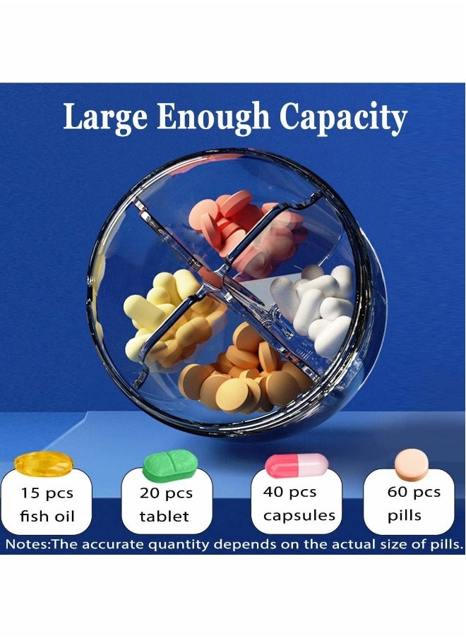 Portable Pill Box, Weekly Pill Organizer 7-Day Travel Medicine Organizer BPA Free Moisture Proof Portable Medicine Container for Vitamins, Fish Oils, Supplements - Pink