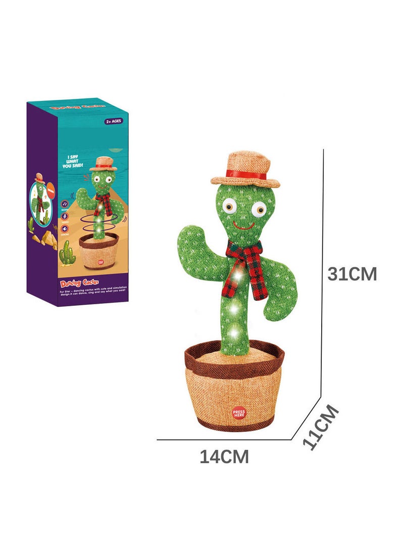 Dancing Cactus Electronic Toy Singing Record And Repeat With 120 English Songs