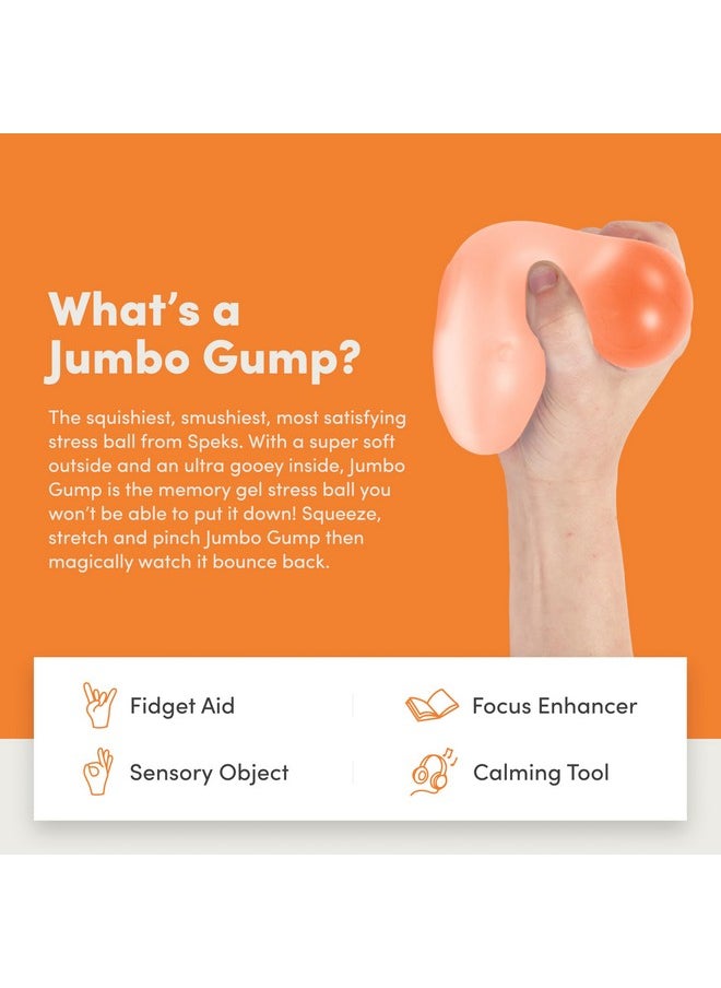 Jumbo Gump Stress Ball | Silky Soft Memory Gel Squishy Fidget Toy For Adults And Teens 14, Holiday Stocking Stuffer, Stress Relief Present, Office Desk Toy | Reef