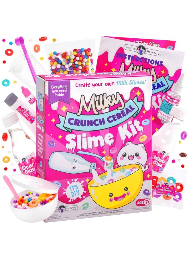 Milky Cereal Crunchy Slime Kit, All In One Slime Cereal Kit To Make Really Crunchy Slime, Good Crunchy Slime And Slimes For Girls, Fun Family Activity And Gift Idea