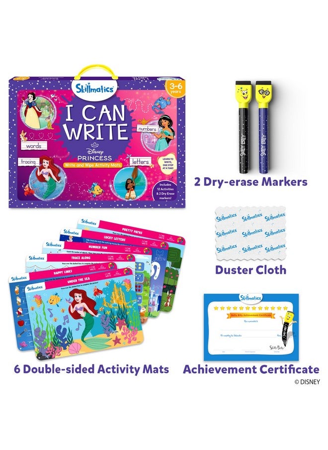 Preschool Learning Activity - I Can Write Disney Princess, Educational Game For Kids, Toddlers, Preschoolers Who Love Toys, Art & Craft Activities, Gifts For Ages 3, 4, 5, 6