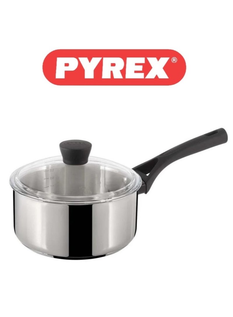 Pyrex Expert Touch 18 cm Saucepan with Lid, 3-Layer Non-Stick Coating, Y-Shaped Handle 18cm