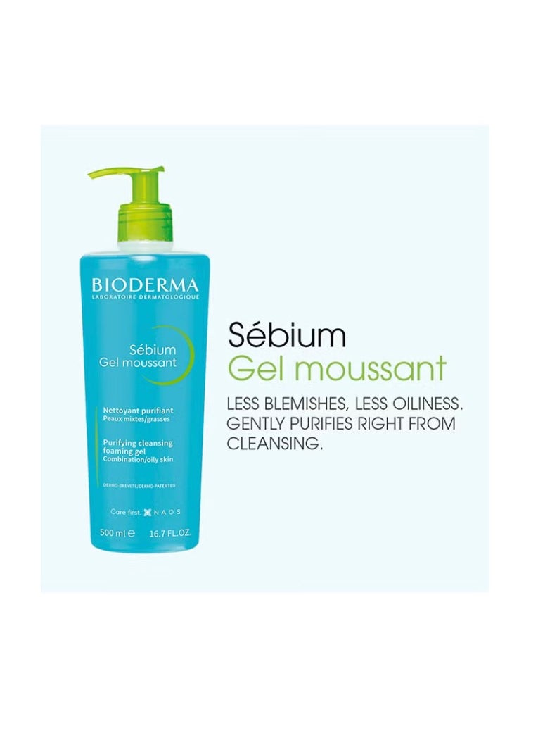 Bioderma Sebium Gel Moussant Purifying Foaming Blue 500ml