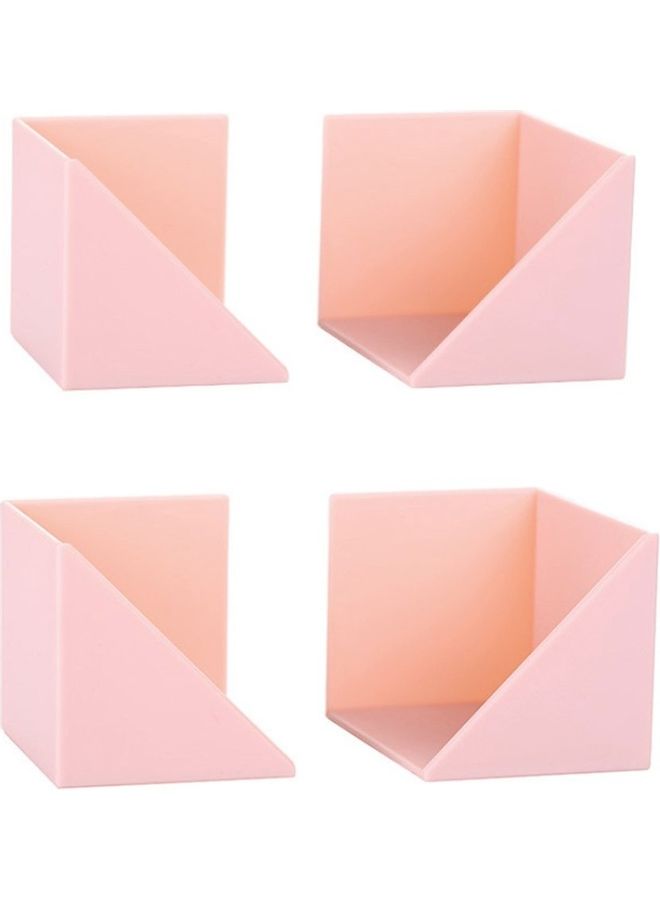 4-Piece Bathroom Storage Wall Shelves Pink 7.5 x 5.5 x 5.5cm