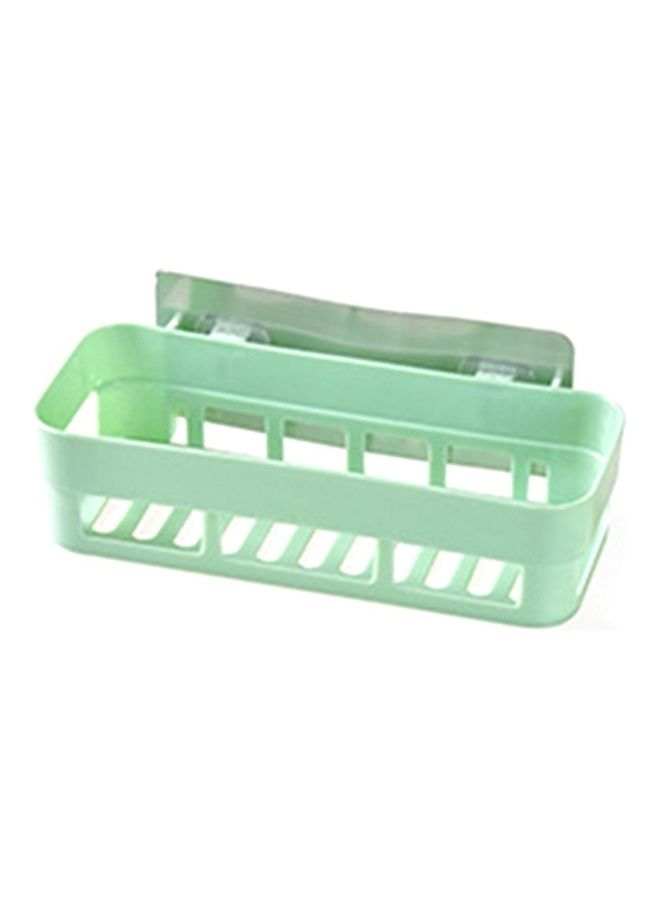 Wall Mounted Plastic Bathroom Storage Rack Green 10 x 26 x 6.5cm