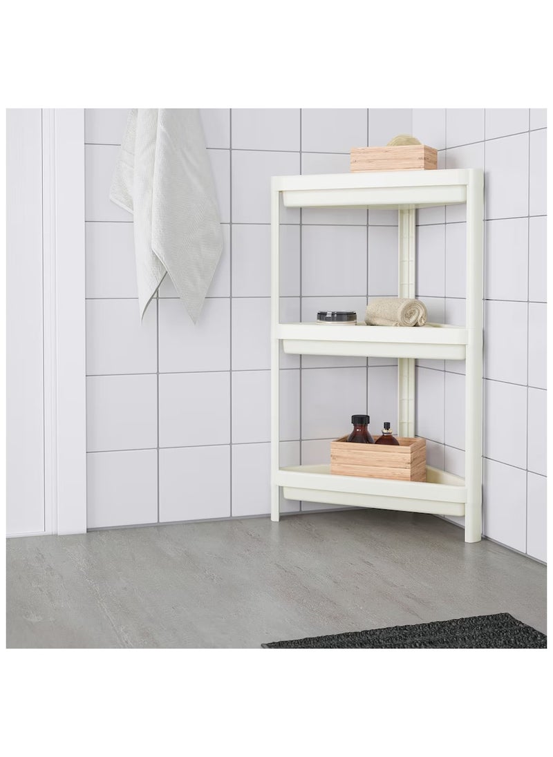 Bathroom Storage Corner Shelf Unit White 33x33x71 cm