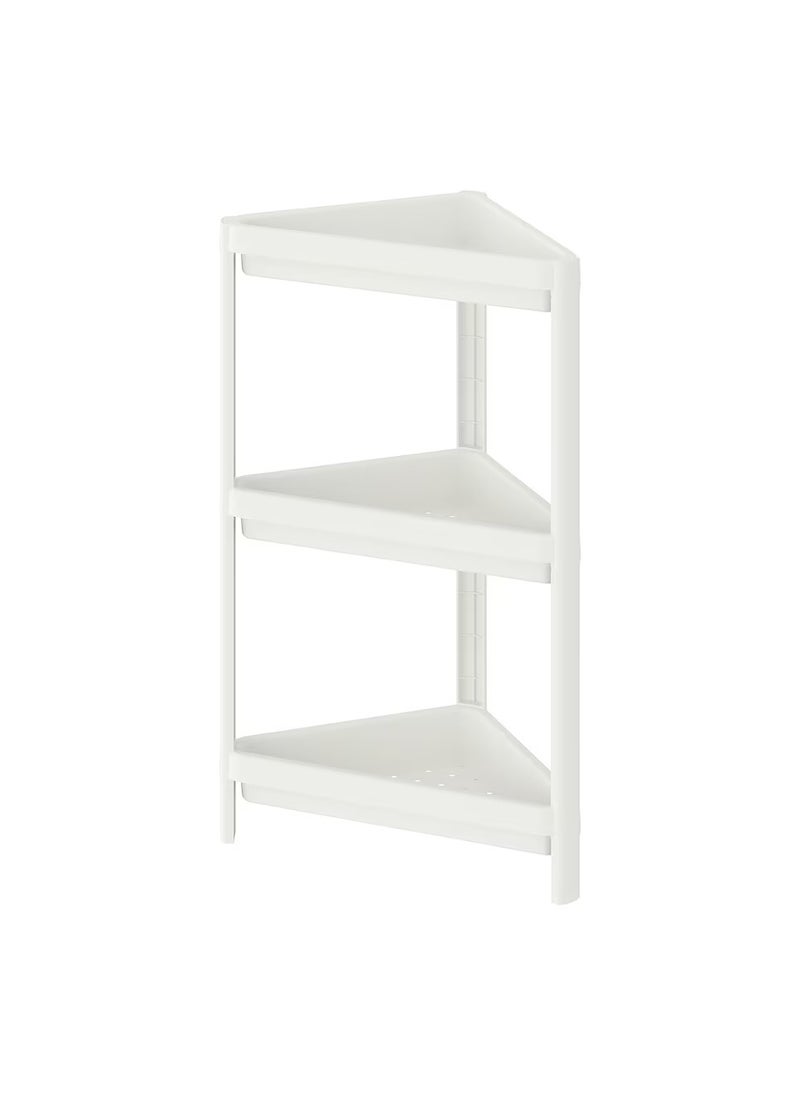 Bathroom Storage Corner Shelf Unit White 33x33x71 cm