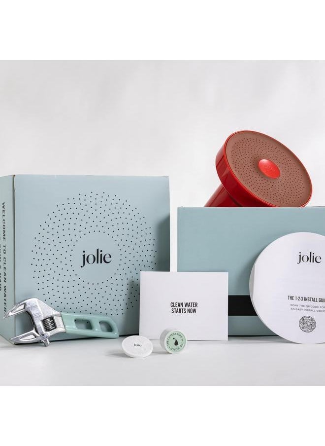 THE JOLIE FILTERED SHOWERHEAD with Shower Filter System- High Pressure Showerhead Filter, Hair and Skincare Accessory to Improve Beauty and Personal Care Routine (Jet Black- Retail Packaging)