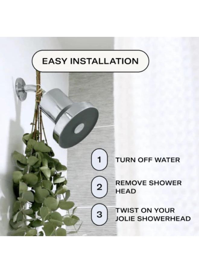 THE JOLIE FILTERED SHOWERHEAD with Shower Filter System- High Pressure Showerhead Filter, Hair and Skincare Accessory to Improve Beauty and Personal Care Routine (Jet Black- Retail Packaging)