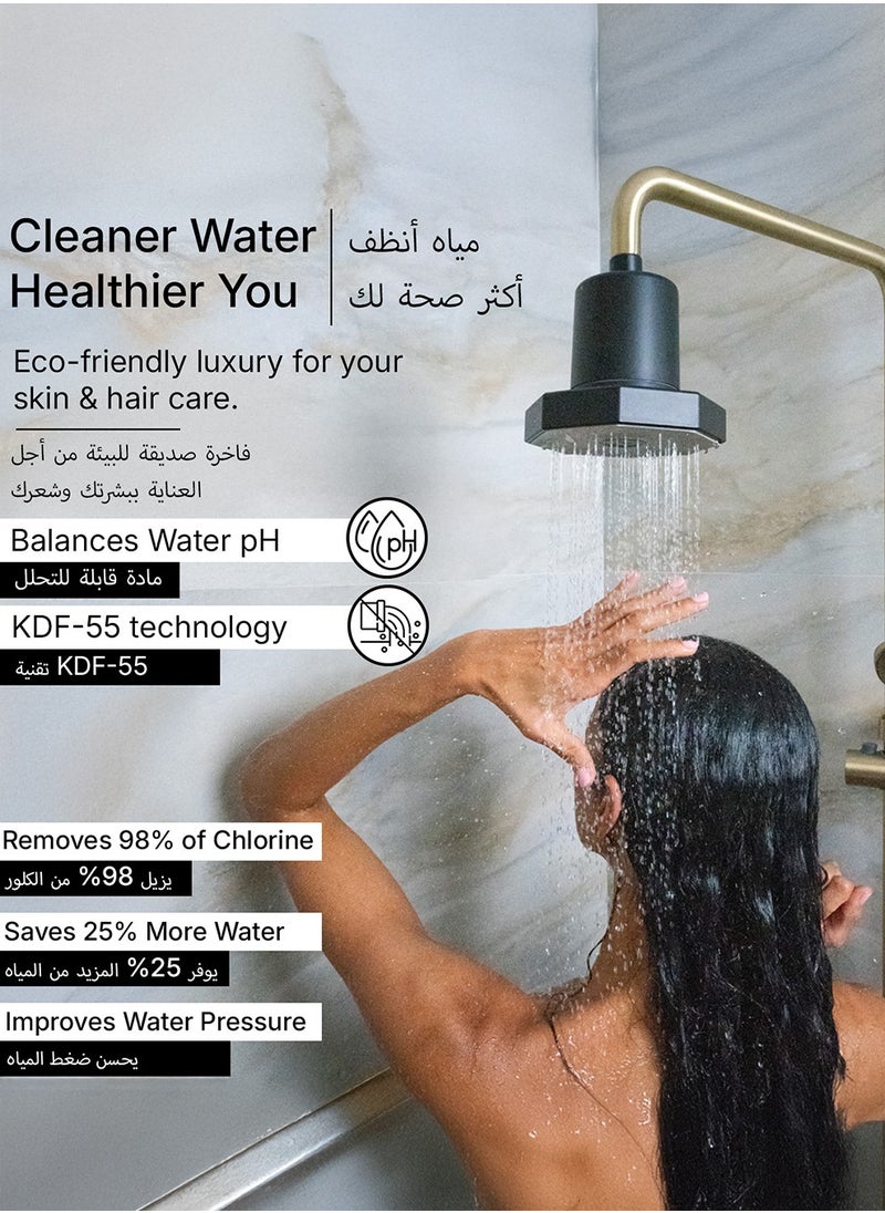 Nayra Premium Shower Head with High Pressure & Filter – Removes 98% Chlorine, Heavy Metals & Impurities, Hydrates Skin & Hair, Universal Fit, High Pressure, Ideal for Sensitive Skin