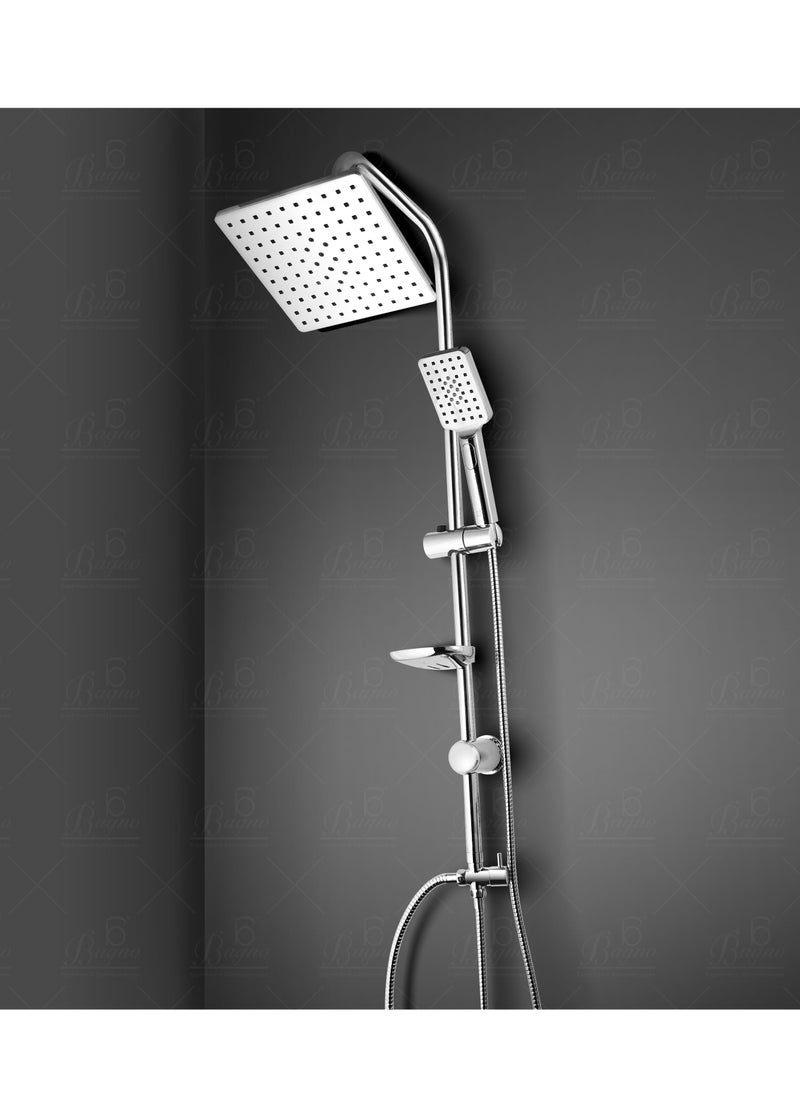 B BAGNO Shower Kit 85-4C with diverter, 210MM shower head, With 15° Rotation Angle / 260MM hand shower Rainfall shower