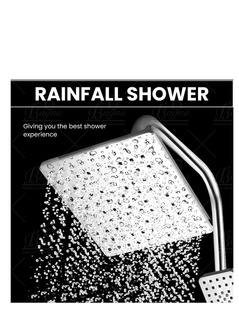 B BAGNO Shower Kit 85-4C with diverter, 210MM shower head, With 15° Rotation Angle / 260MM hand shower Rainfall shower