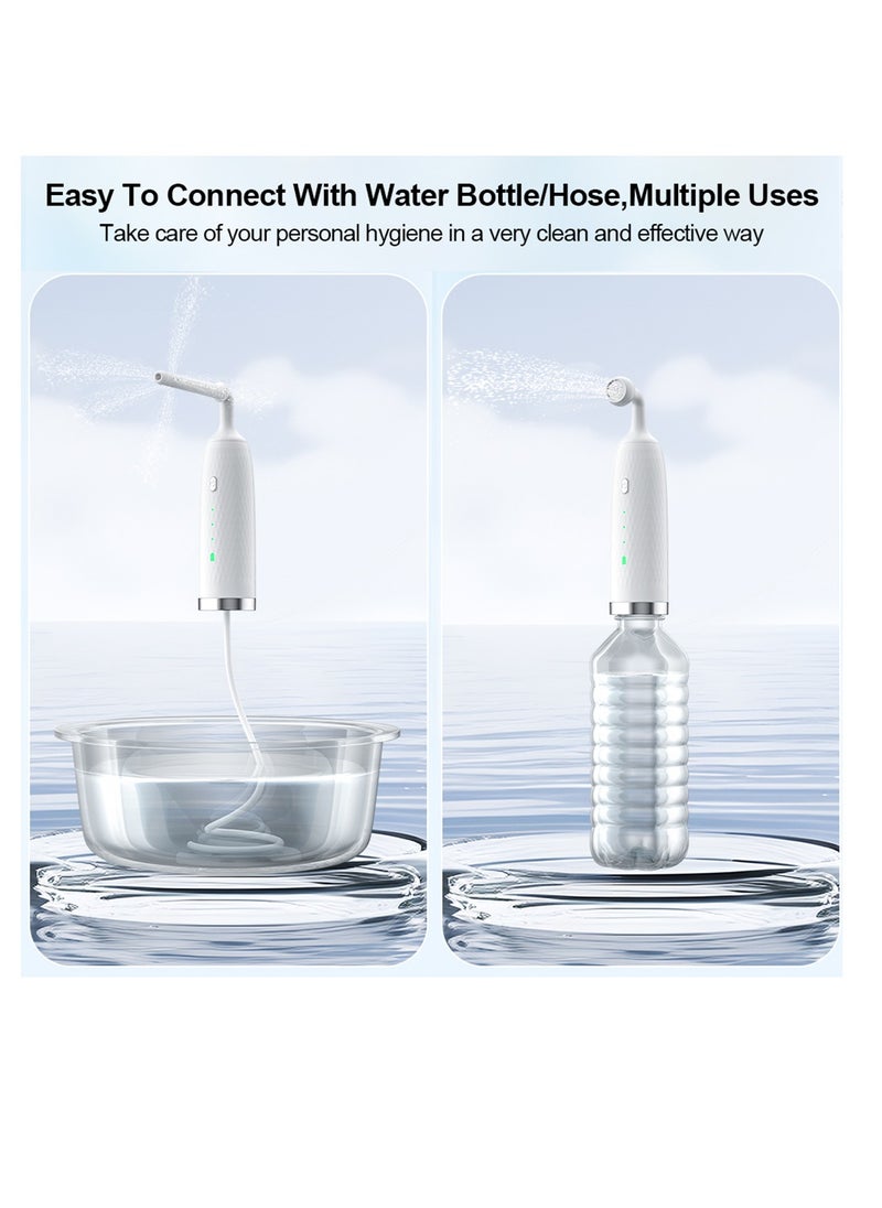 Electric Portable Bidet Sprayer with 2 Spray-heads and 3 Modes, UZMORE UZ-24001 - White