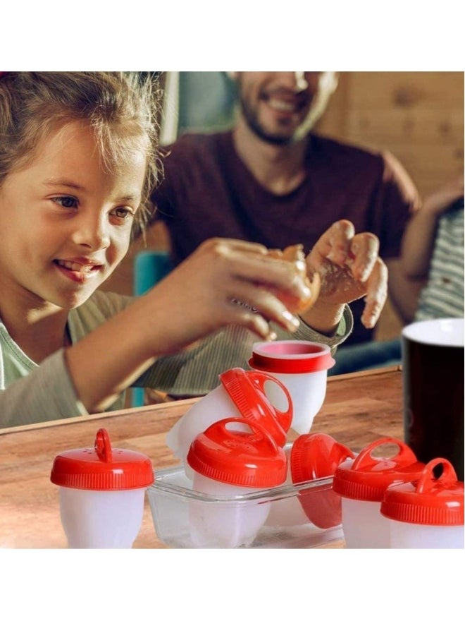 Egg Boiler Set 6 Pieces Egg Cooker Egg Boiler without Shell Silicone Egg Cup Mini Portable Quick Egg Cooking Cup Steamed Kitchen Tools For Breakfast