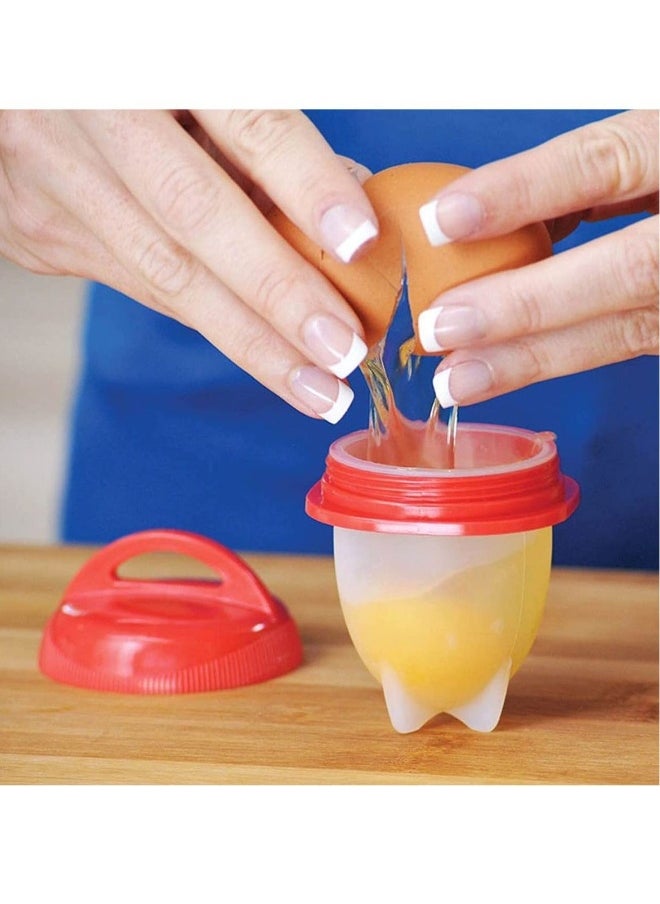Egg Boiler Set 6 Pieces Egg Cooker Egg Boiler without Shell Silicone Egg Cup Mini Portable Quick Egg Cooking Cup Steamed Kitchen Tools For Breakfast