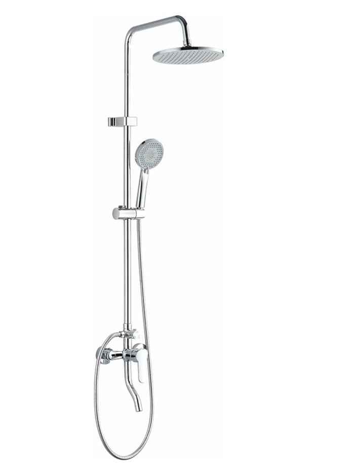 Stainless Steel Shower Wall Panel System | 5 Function Hand Shower Top Spray, Inner Tube and Shower Rod Shower System