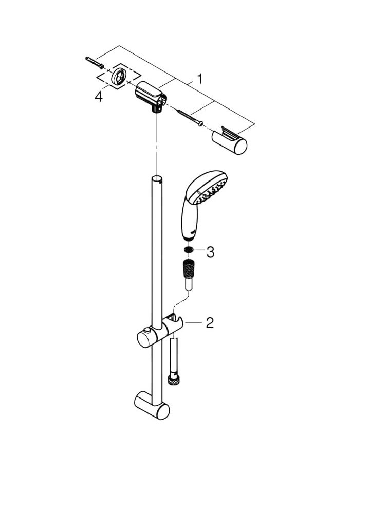 Sliding Bar Shower Kit with 3 Flow Message Set