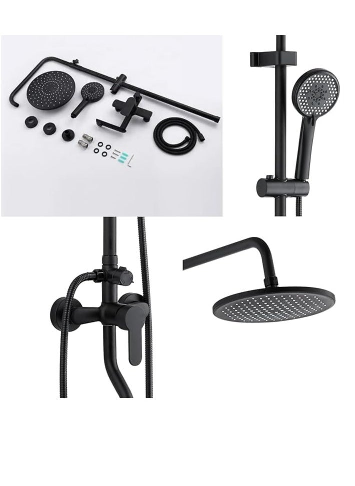 Stainless Steel Shower Wall Panel System | 5 Function Hand Shower Top Spray, Inner Tube and Shower Rod Shower System