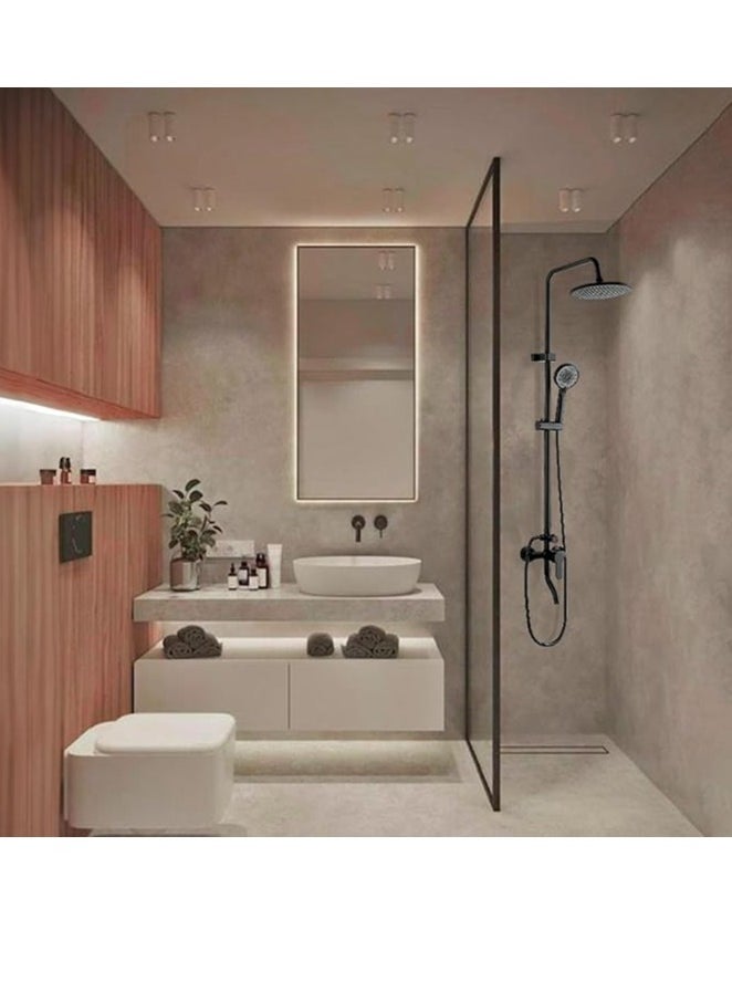 Stainless Steel Shower Wall Panel System | 5 Function Hand Shower Top Spray, Inner Tube and Shower Rod Shower System