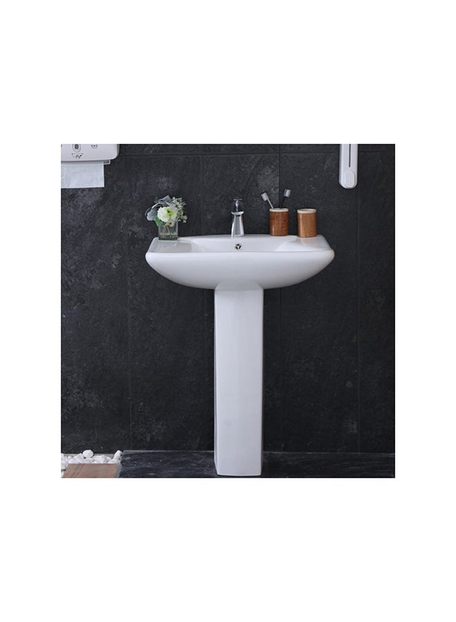 Wash Basin With Pedestal White Standard