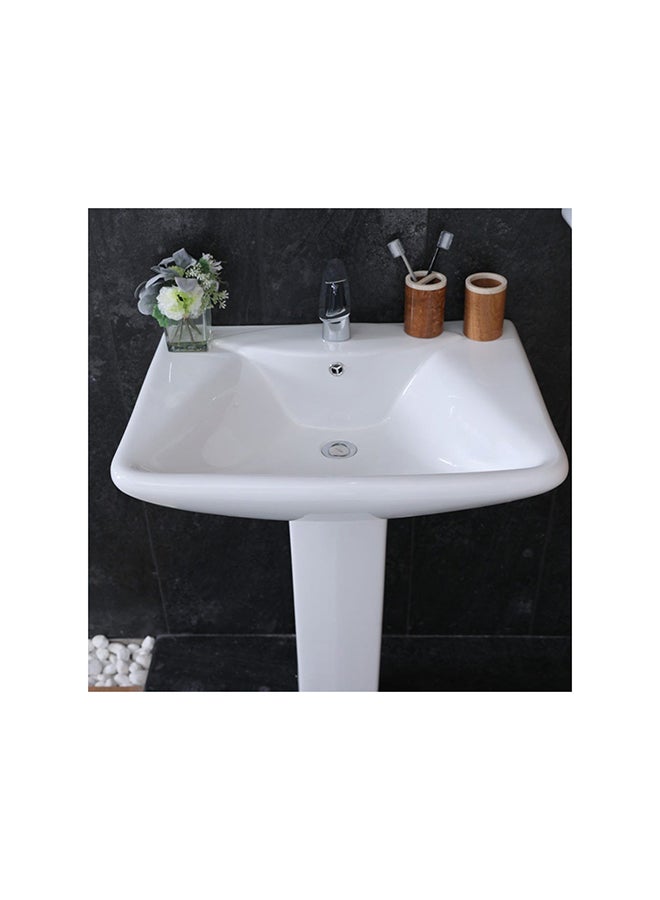 Wash Basin With Pedestal White Standard