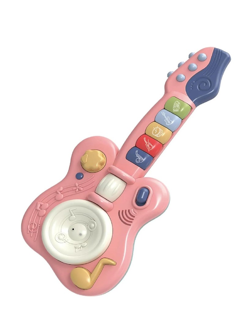 UKR Electronic Musical Toy – Pink Handheld Guitar for Kids 3+ | Battery-Powered ABS Electric Guitar for Creative Play & Early Learning