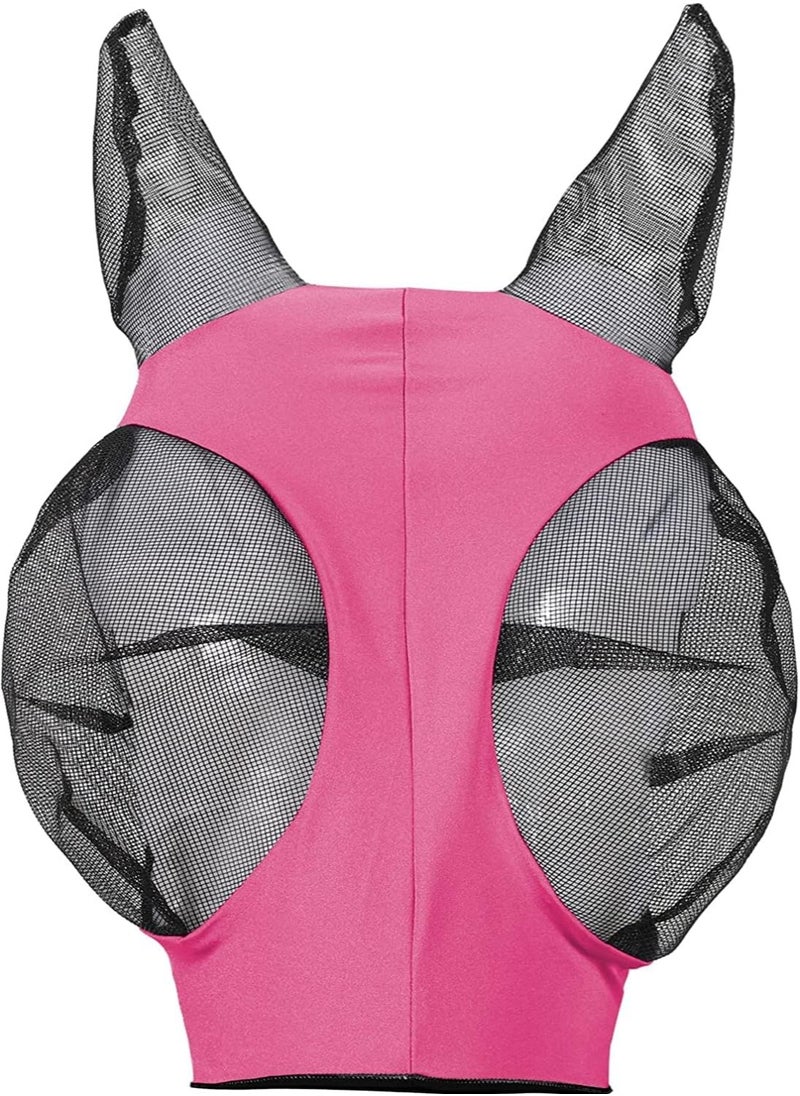 Horse Fly Mask, Horse Mask with Ears, Extra Comfort Grip Soft Mesh Horse Mask with Ears (Pink)