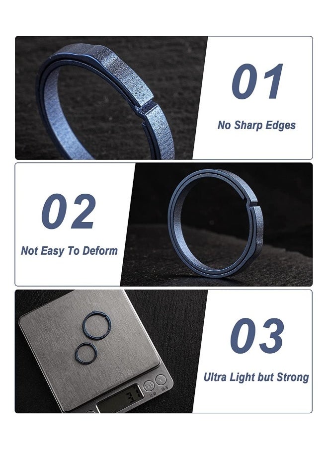 Key Rings Elegant Quick Release Side Pushing Split Rings Kit for Keychains Circular Keychain Hoops Keyring Loop Keyring Connector Heavy Duty Keyring for Dog Tag