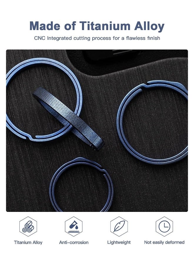 Key Rings Elegant Quick Release Side Pushing Split Rings Kit for Keychains Circular Keychain Hoops Keyring Loop Keyring Connector Heavy Duty Keyring for Dog Tag