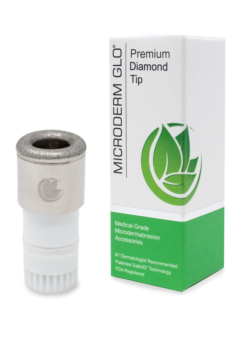 Microderm GLO Premium Diamond Microdermabrasion Tips by Microderm GLO - Medical Grade Stainless Steel Accessories, Patented Safe3D Technology, Safe for All Skin Types. (Premium)