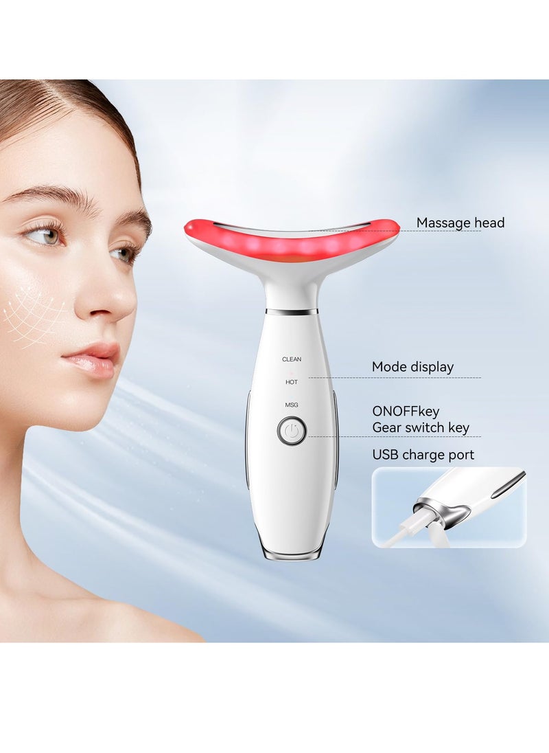 Neck Face Massager, 3-in-1 Portable Facial Massager, Face Sculpting Tool, at-Home Face Device for Skin Care(White)