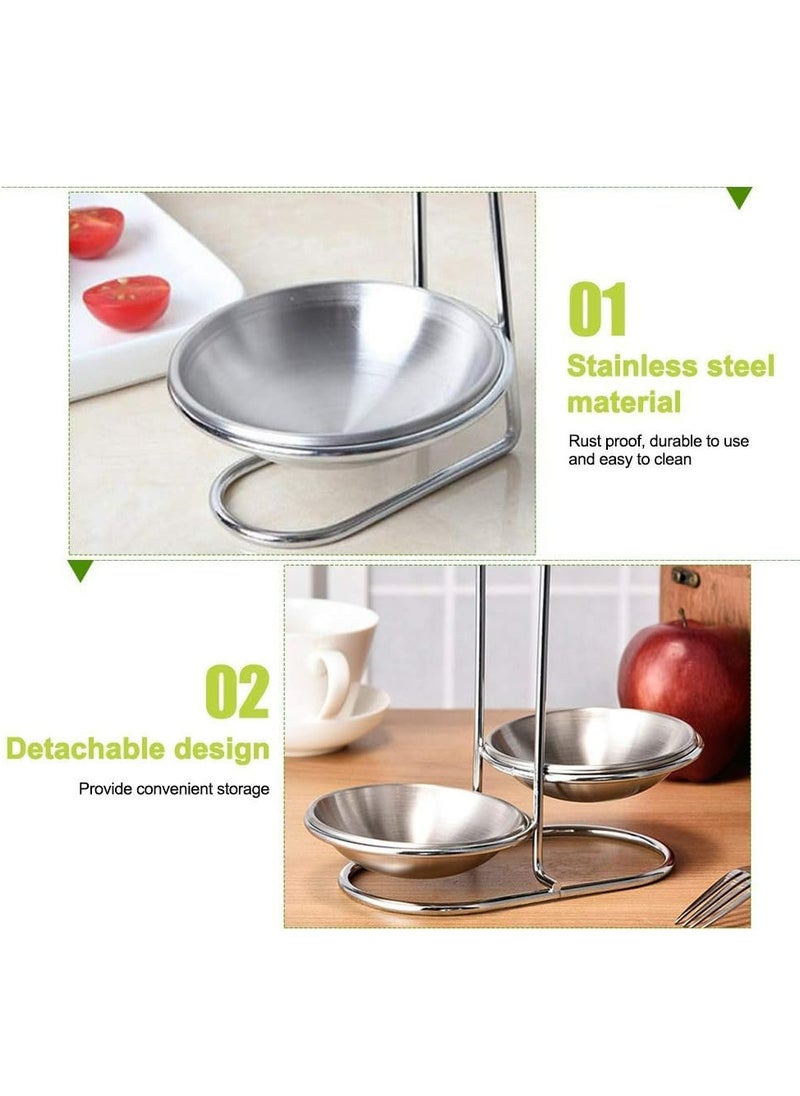 2Pcs Spoon Rest Holder Soup Ladles Holders Vertical Spoon Rack for Restaurant Kitchen