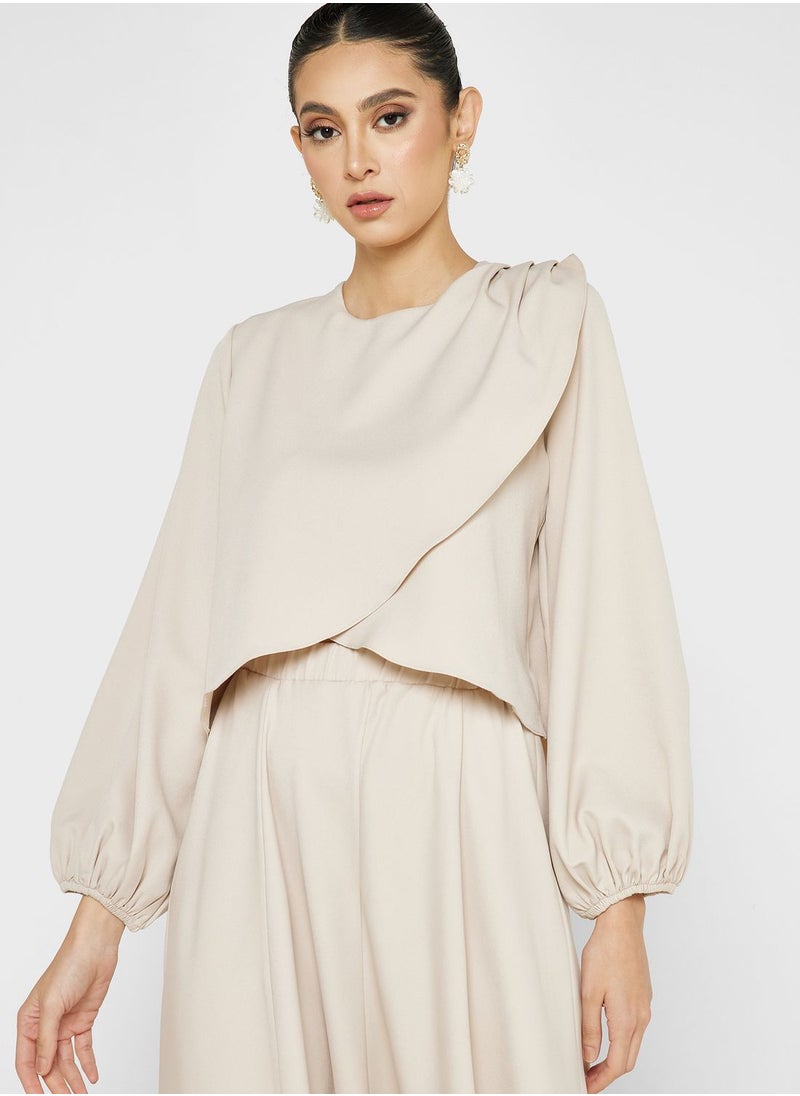 Balloon Sleeve Top & Skirt Set