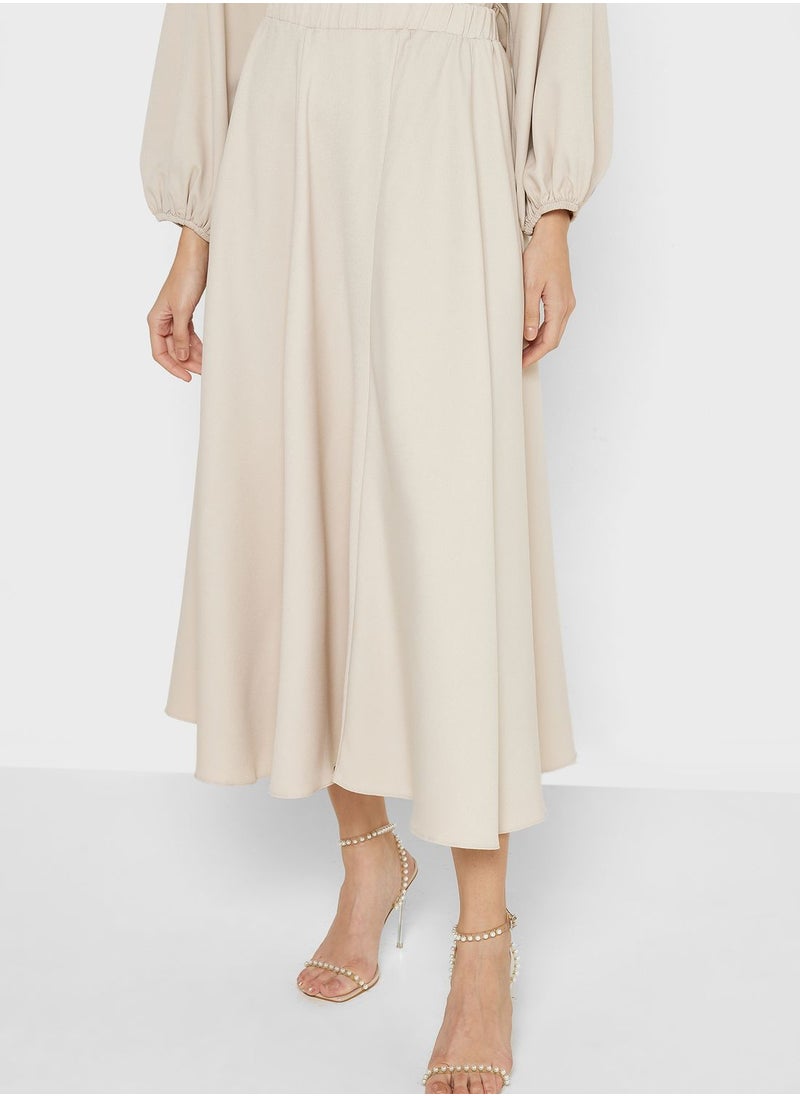 Balloon Sleeve Top & Skirt Set