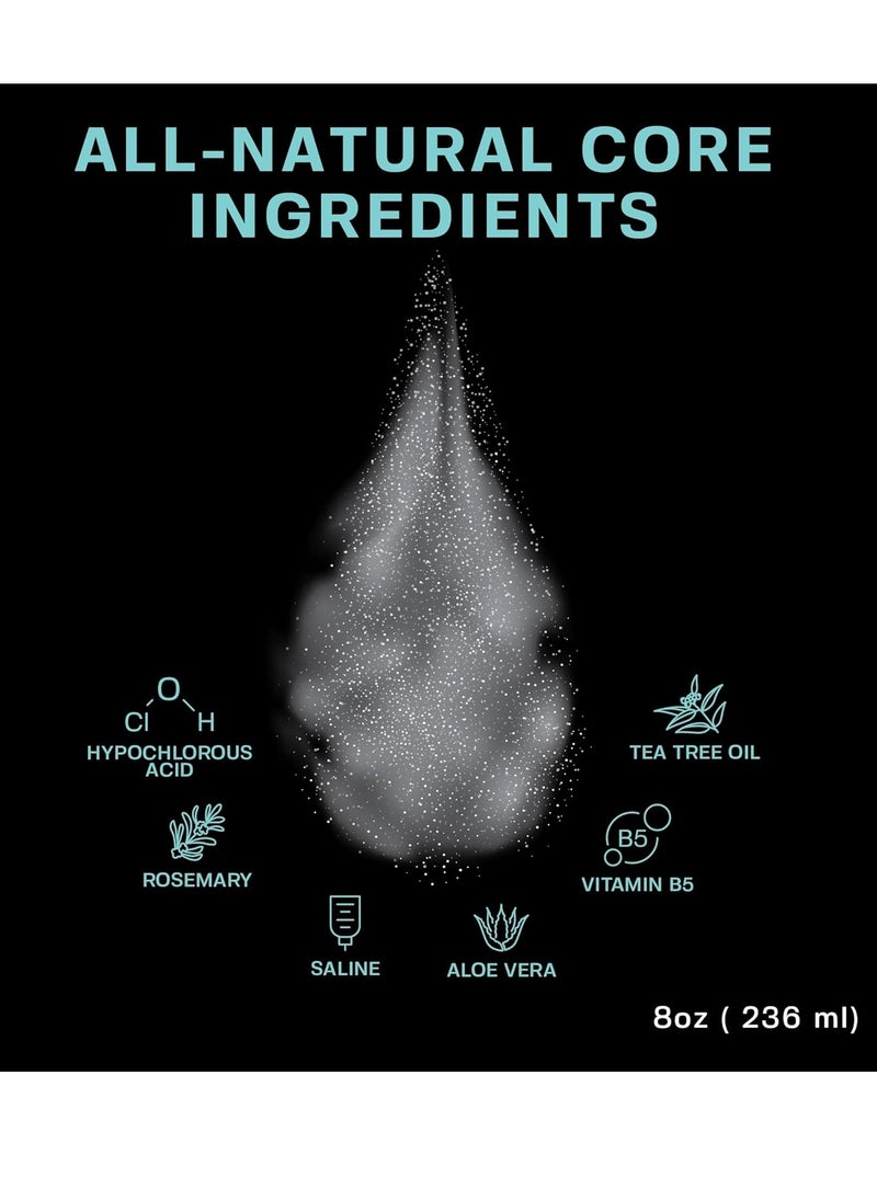 BASE LABORATORIES Hypochlorous Acid Spray 8oz | Piercing Aftercare Healing Solution for Piercings, Bumps, Keloids & Wounds - Nose, Ears, Belly