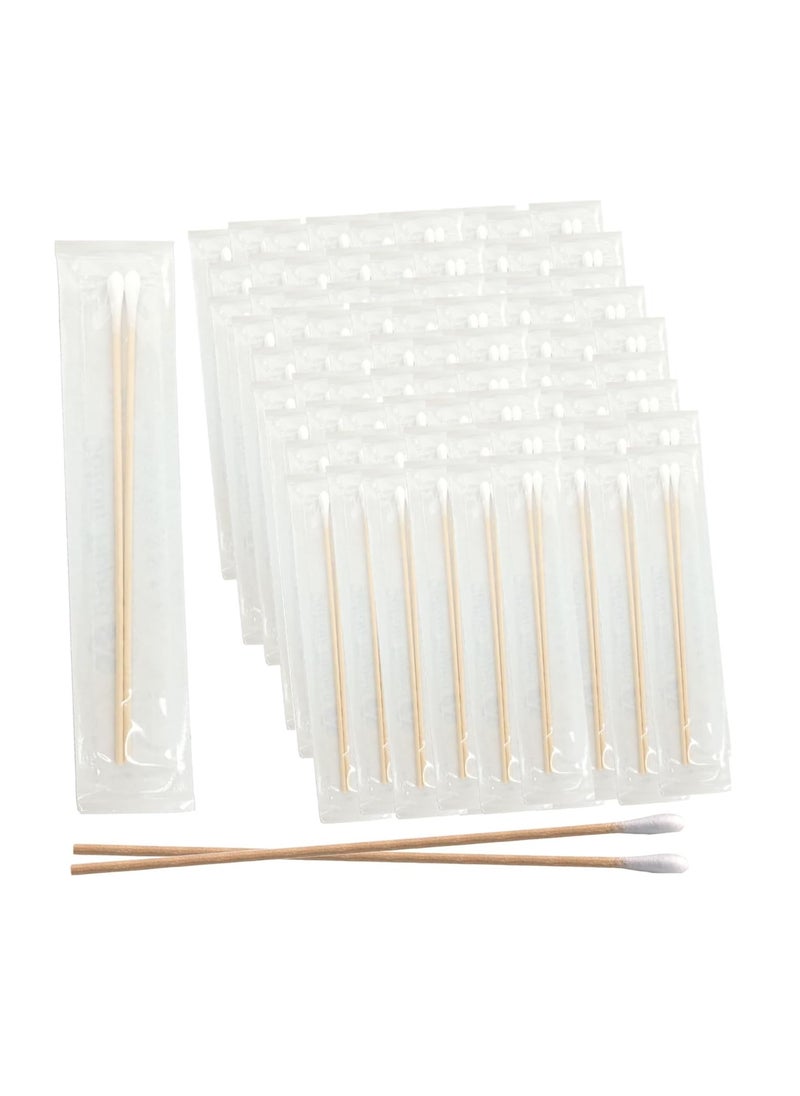 200 Sterile Cotton Tipped Applicators 6’’ - Long 6 inch Wooden Medical Cotton Tip Applicator Swabsticks with Shaft and Soft Swabs for Location Application, Cleaning, Crafts and More