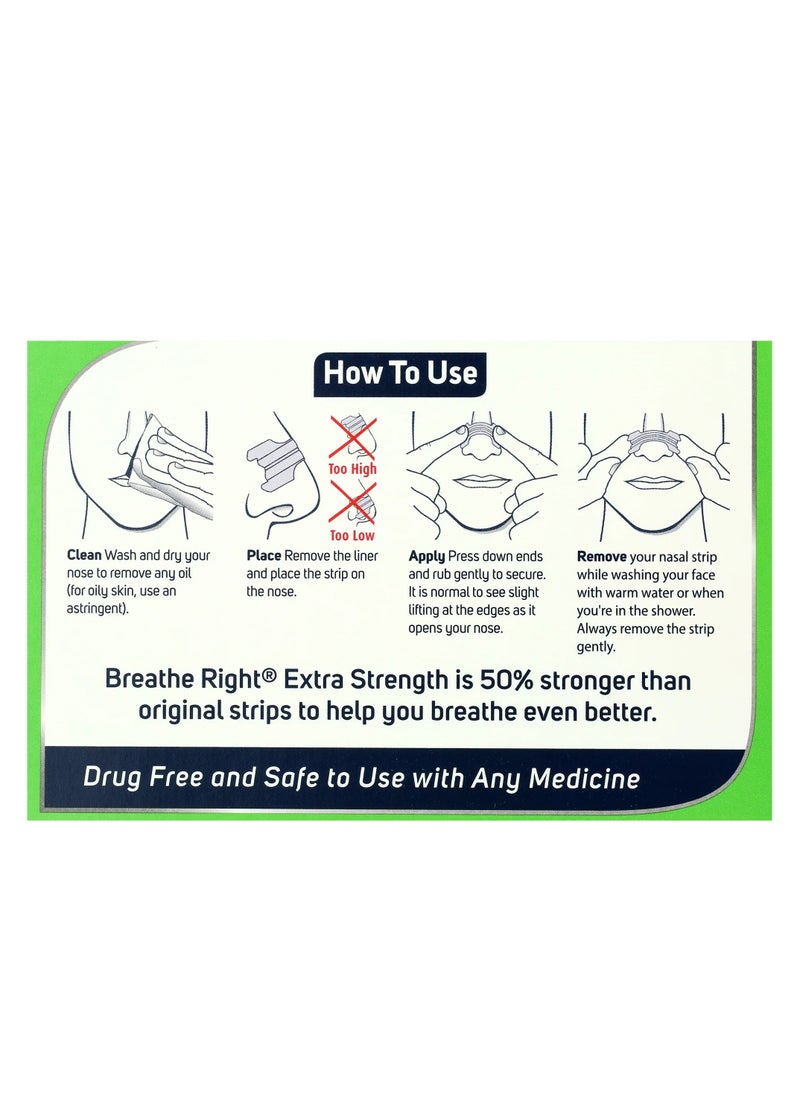 Breathe Right Extra Strength Nasal Strips, 72 Count (CLEAR) Drug Free