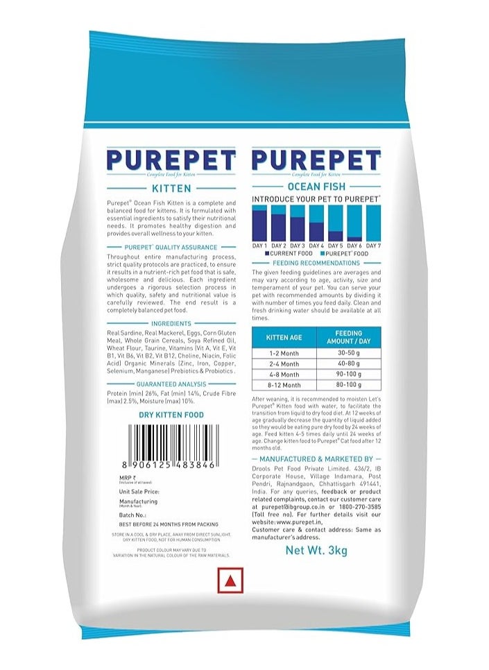 PUREPET OCEAN FISH DRY KITTEN ADULT FOOD