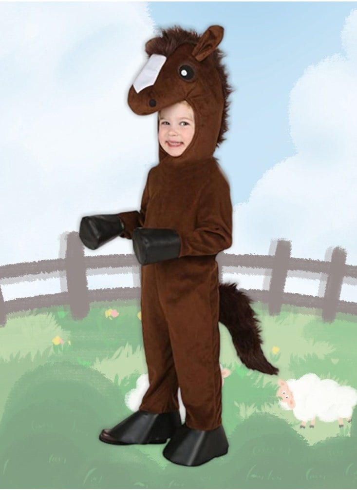 Kid jumpsuit fox/horse/peacock/shark animal role-playing costumes campus performance costumes